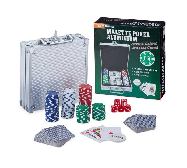 Pokerio rinkinys 100x žetonų0