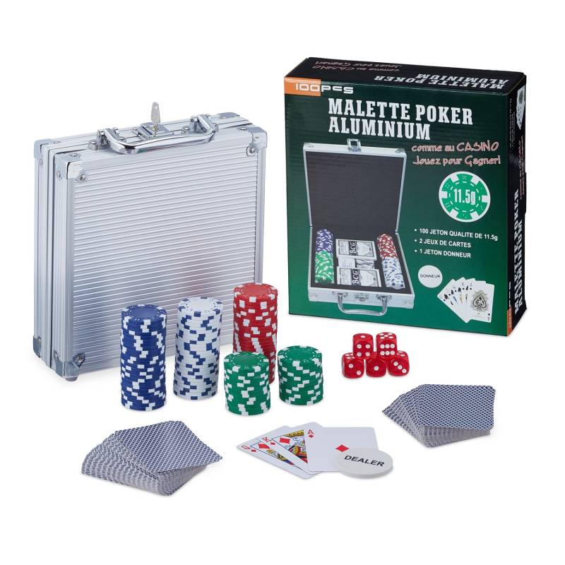 Pokerio rinkinys 100x žetonų0