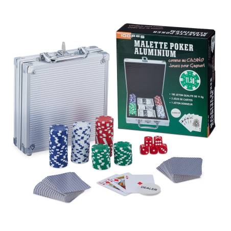 Pokerio rinkinys 100x žetonų0