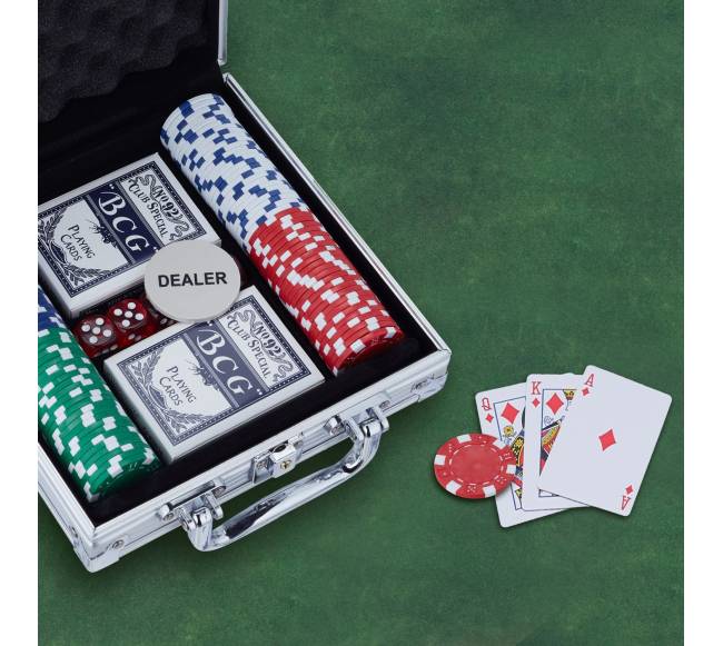 Pokerio rinkinys 100x žetonų5