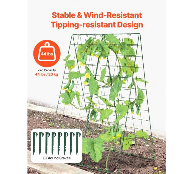 Metalinė a-formos agurkų atrama sodui2