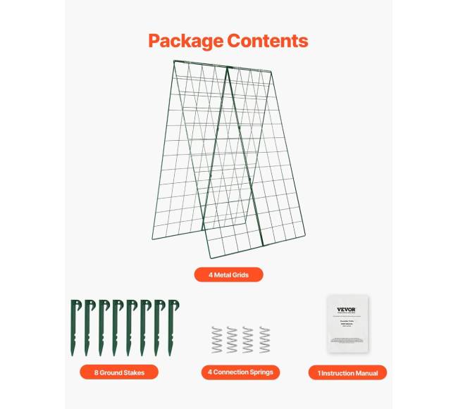 Metalinė a-formos agurkų atrama sodui5