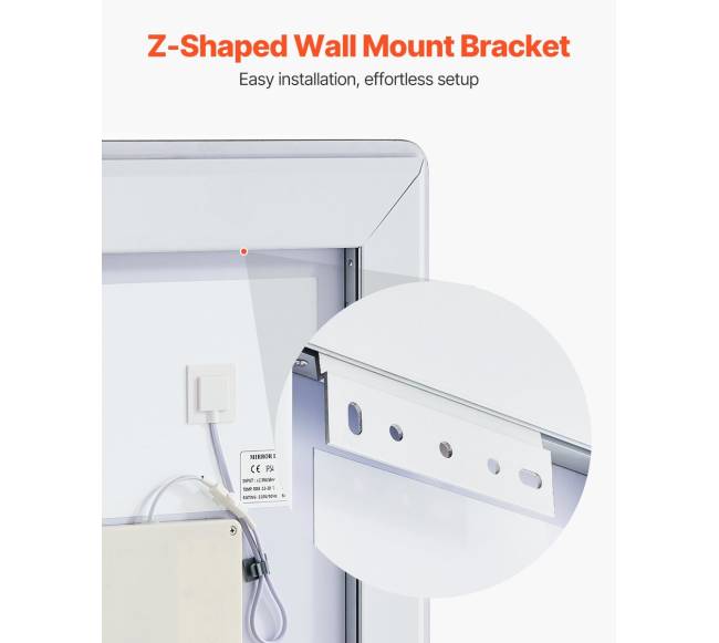 LED vonios veidrodis su trimis spalvomis ir antirūko funkcija 50 x 70 cm5