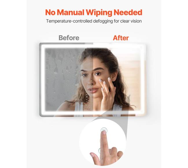 Led veidrodinė lemputė su anti rūko funkcija3