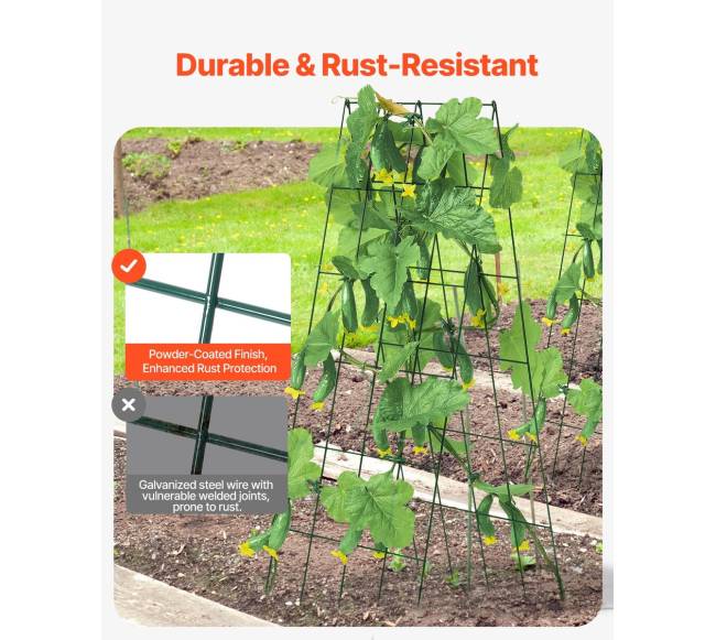 Sulankstoma metalinė agurkų atrama sodo darbams1