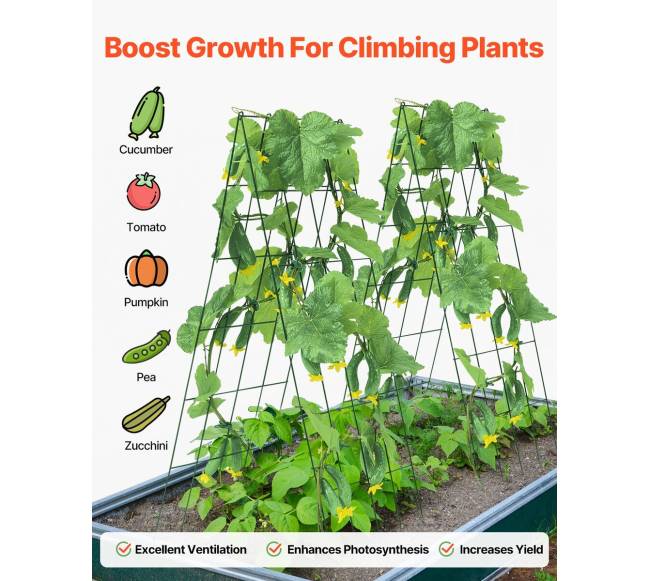 Sulankstoma metalinė agurkų atrama sodo darbams3