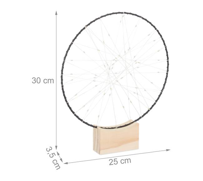 LED šviesos žiedo dekoracija 25 cm3
