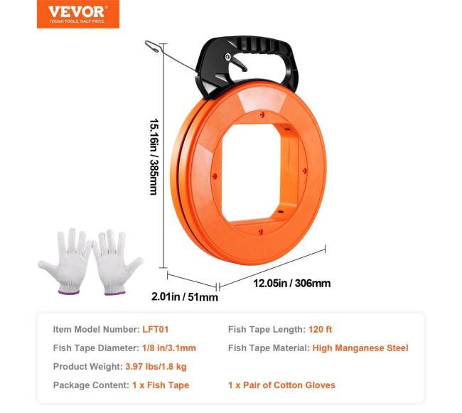 Žvejybos juosta kabelių traukikliui, 36.6 m6