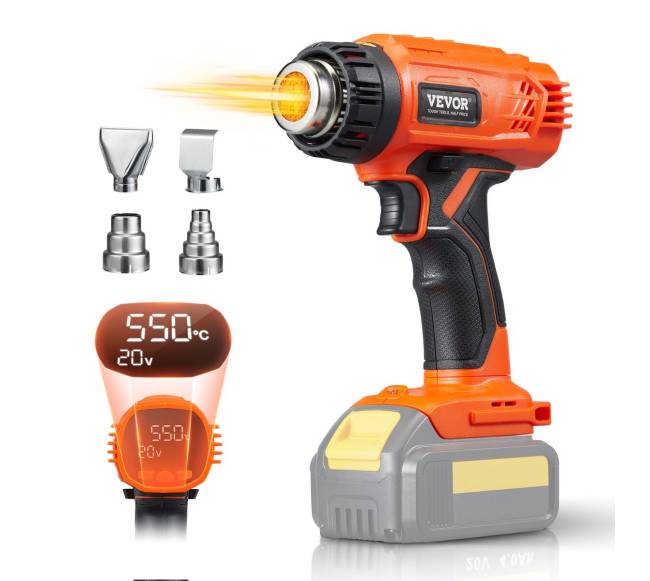 Belaidis karšto oro pistoletas su LCD ekranu0