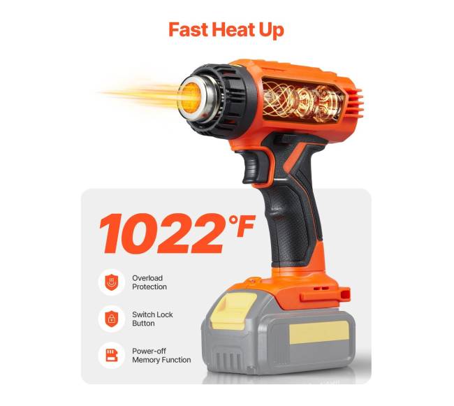 Belaidis karšto oro pistoletas su LCD ekranu1