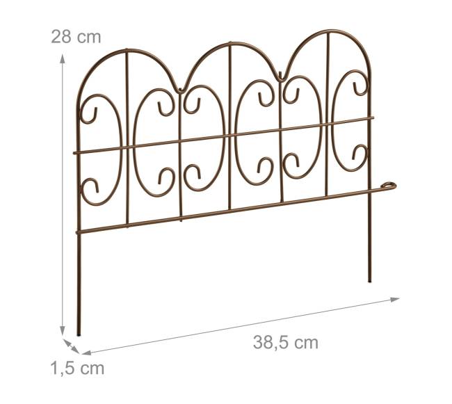 Bronzinis metalinis gėlyno apvadas, 4 vnt. rinkinys3