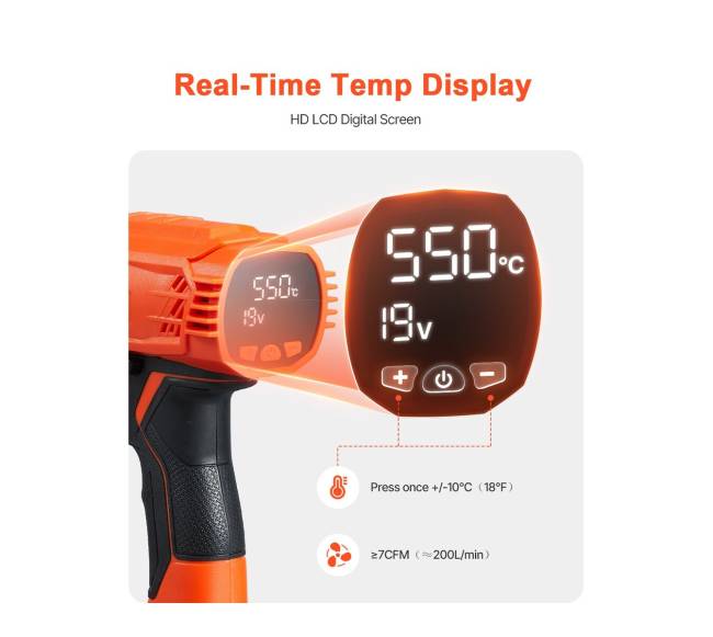 Belaidis karšto oro pistoletas su LCD ekranu2