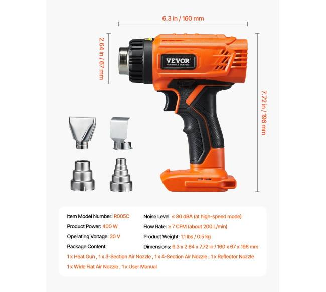 Belaidis karšto oro pistoletas su LCD ekranu6