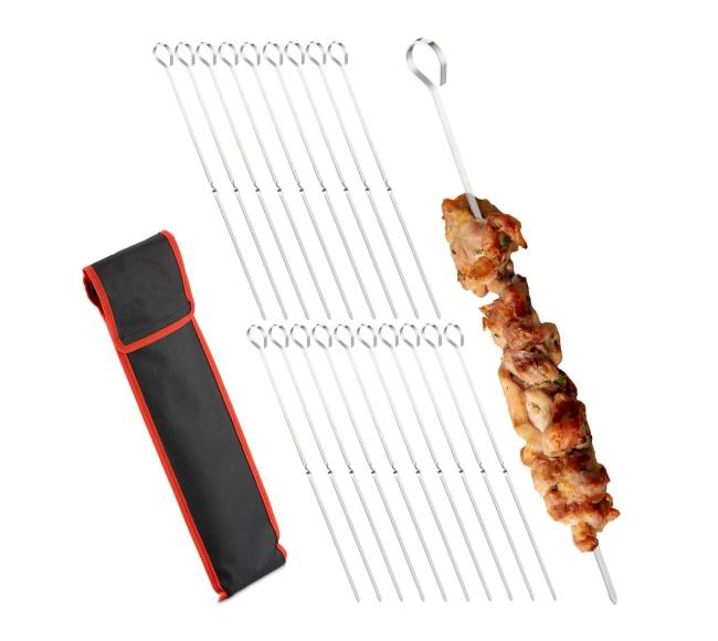 20 nerūdijančio plieno BBQ iešmų rinkinys0