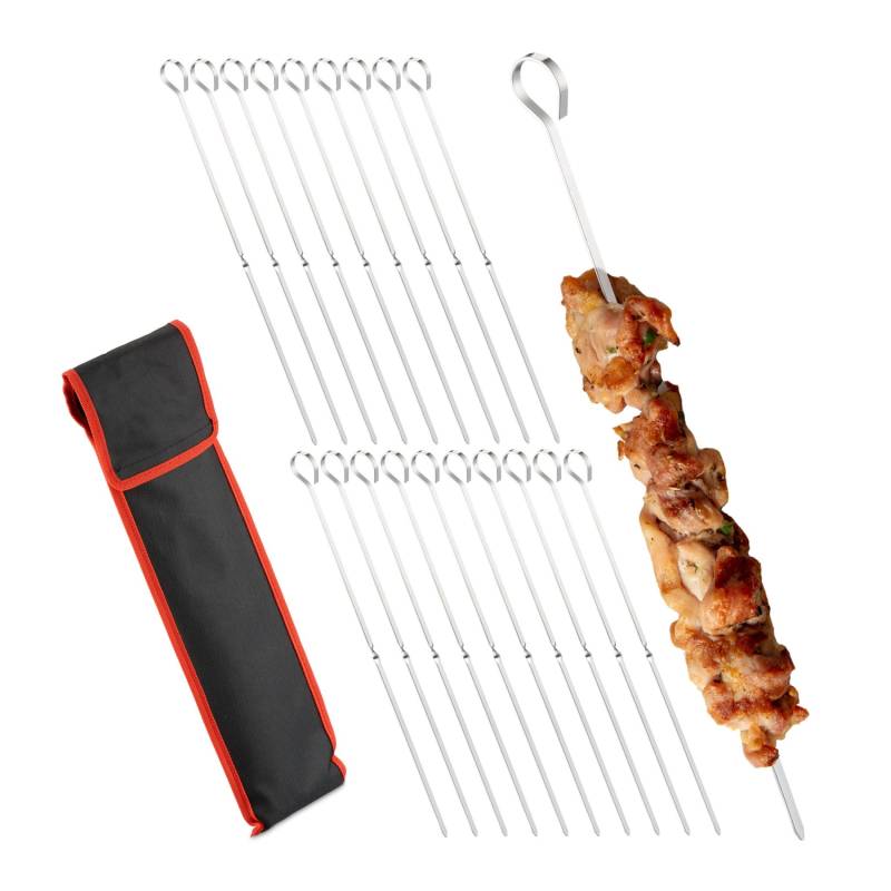 20 nerūdijančio plieno BBQ iešmų rinkinys0