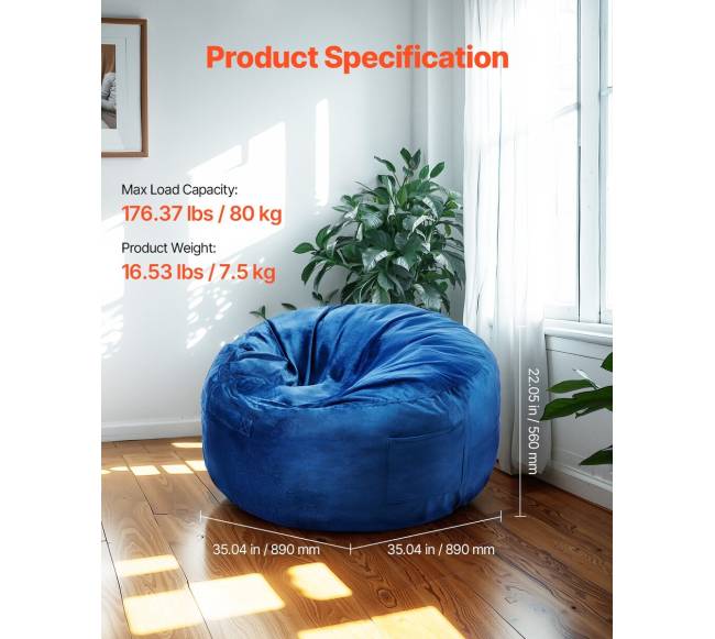 Apvali mėlyna sėdmaišė 3 pėdų1