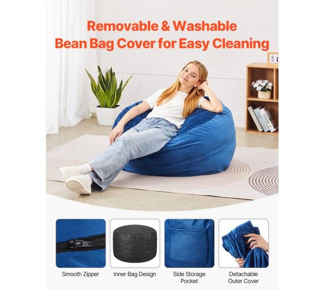 Apvali mėlyna sėdmaišė 3 pėdų4