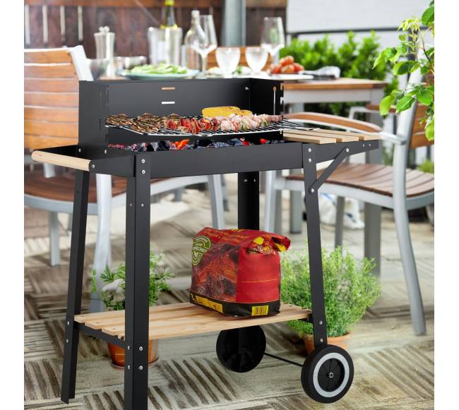 Barbekiu grilis su ratukais ir lentynomis1