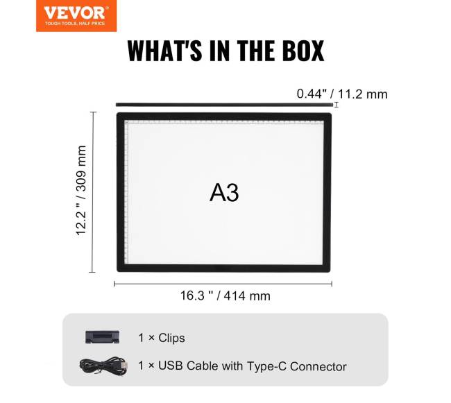 A3 LED šviestlentė su įkraunamu elementu6