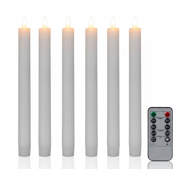 6 LED kūginių žvakių rinkinys su laikmačiu0
