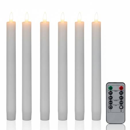 6 LED kūginių žvakių rinkinys su laikmačiu0