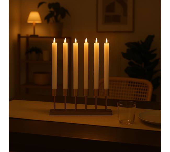 6 LED kūginių žvakių rinkinys su laikmačiu1