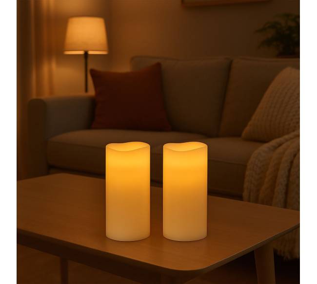 2 LED žvakių rinkinys su laikmačiu1