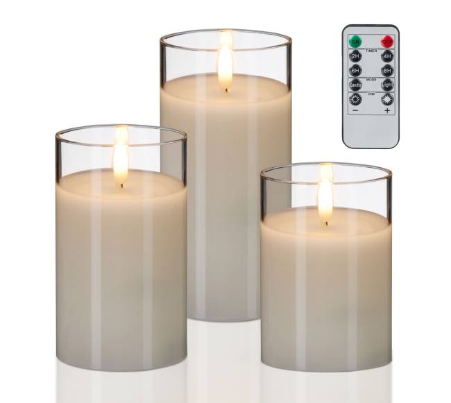 3 LED žvakių rinkinys0