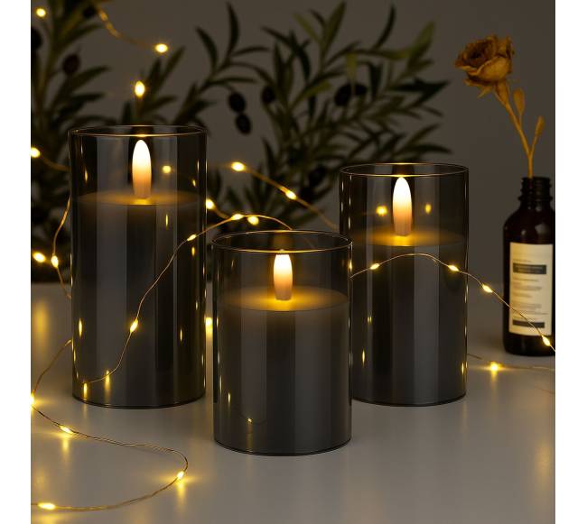 3 LED žvakių rinkinys2