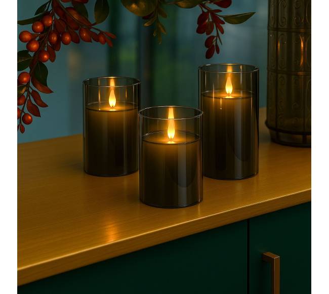 3 LED žvakių rinkinys1