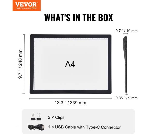 A4 LED švieslentė su pakraunama baterija6