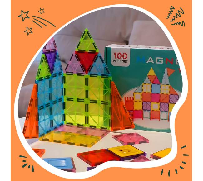100 magnetinių konstruktorių kaladėlių rinkinys2
