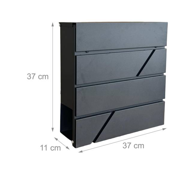 Metalinė pašto dėžutė su laikraščio skyriumi3