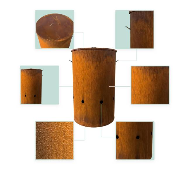 Corten plieno ugnies statinė4