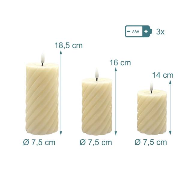 3 LED žvakių rinkinys3