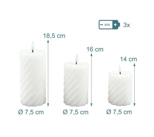 3 LED žvakių rinkinys3