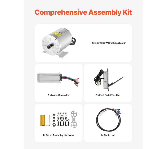 1800W elektrinis bešepetėlinis DC variklio komplektas4