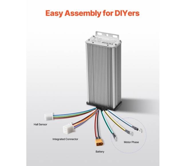 1800W elektrinis bešepetėlinis DC variklio komplektas5