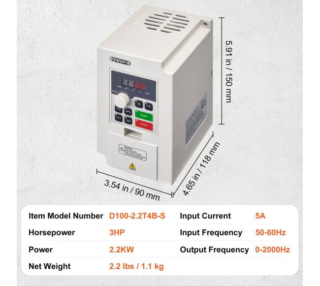 Kintamo dažnio pavaros keitiklis 3PH, 2.2KW6