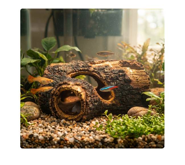 Akvariumo dekoracija: medžio kamienas1