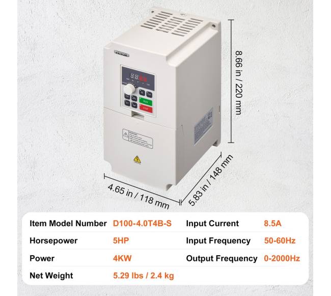 Kintamo dažnio keitiklis 5AG 4KW 8.5A, įvestis 380V6