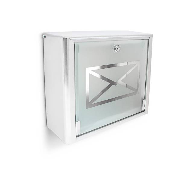Stiklinė pašto dėžutė su voko logotipu0