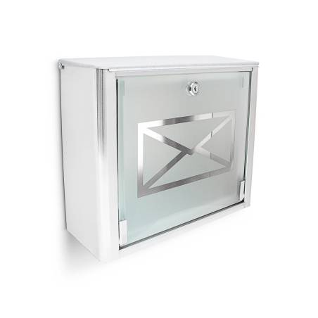 Stiklinė pašto dėžutė su voko logotipu0