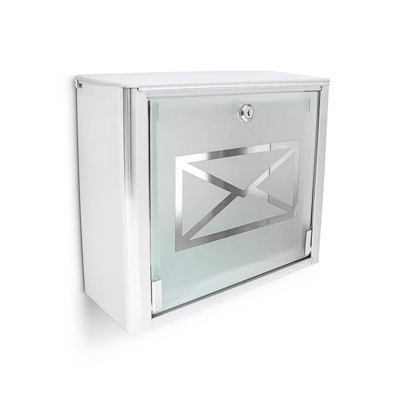 Stiklinė pašto dėžutė su voko logotipu0