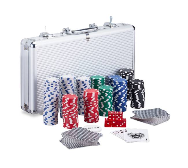 Pokerio dėklas su 300 lazerinių pokerio žetonų0