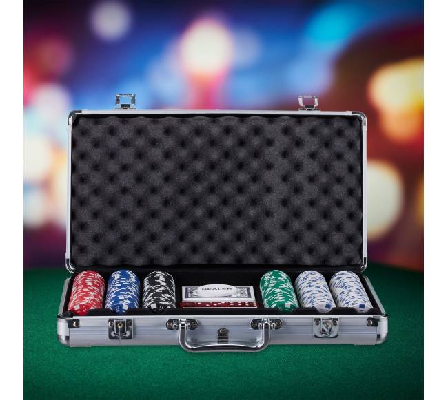 Pokerio dėklas su 300 lazerinių pokerio žetonų1