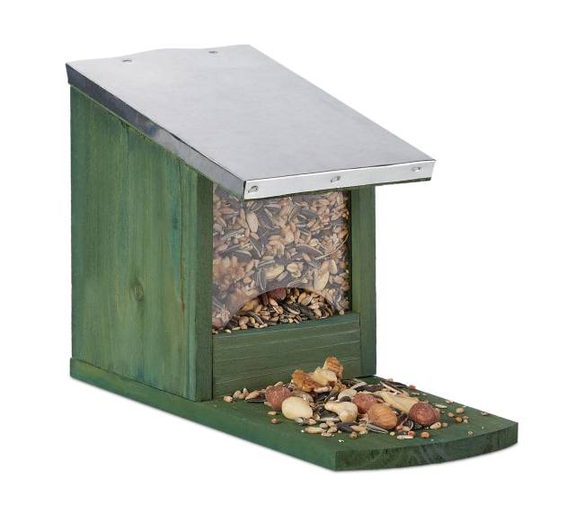 Voverių šėrykla su metaliniu stogu0