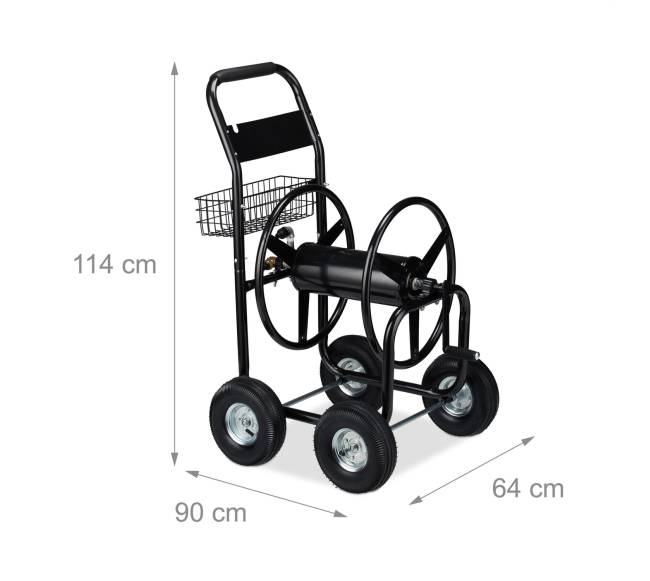 XL žarnos vežimėlis, metalinis, juodas3