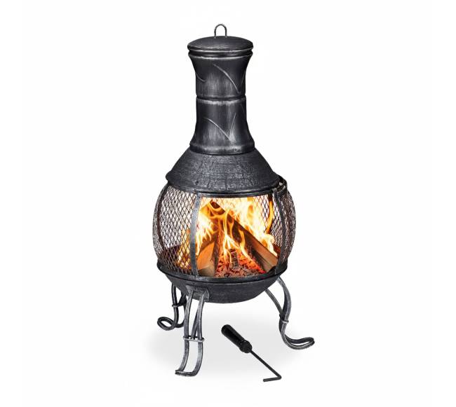 Pilka sodo krosnelė „chiminea“0