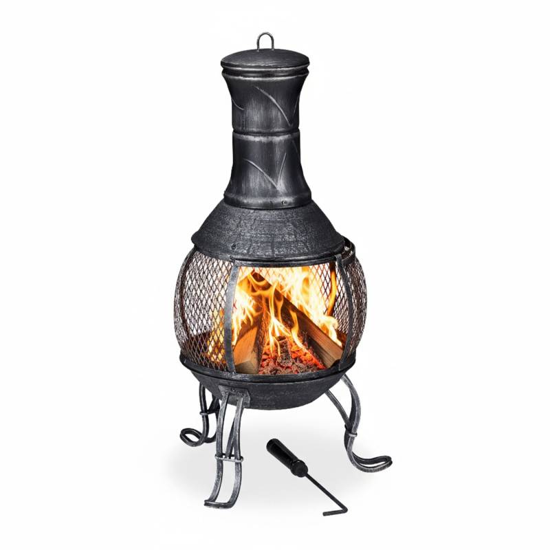 Pilka sodo krosnelė „chiminea“0